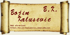 Bojin Kalušević vizit kartica